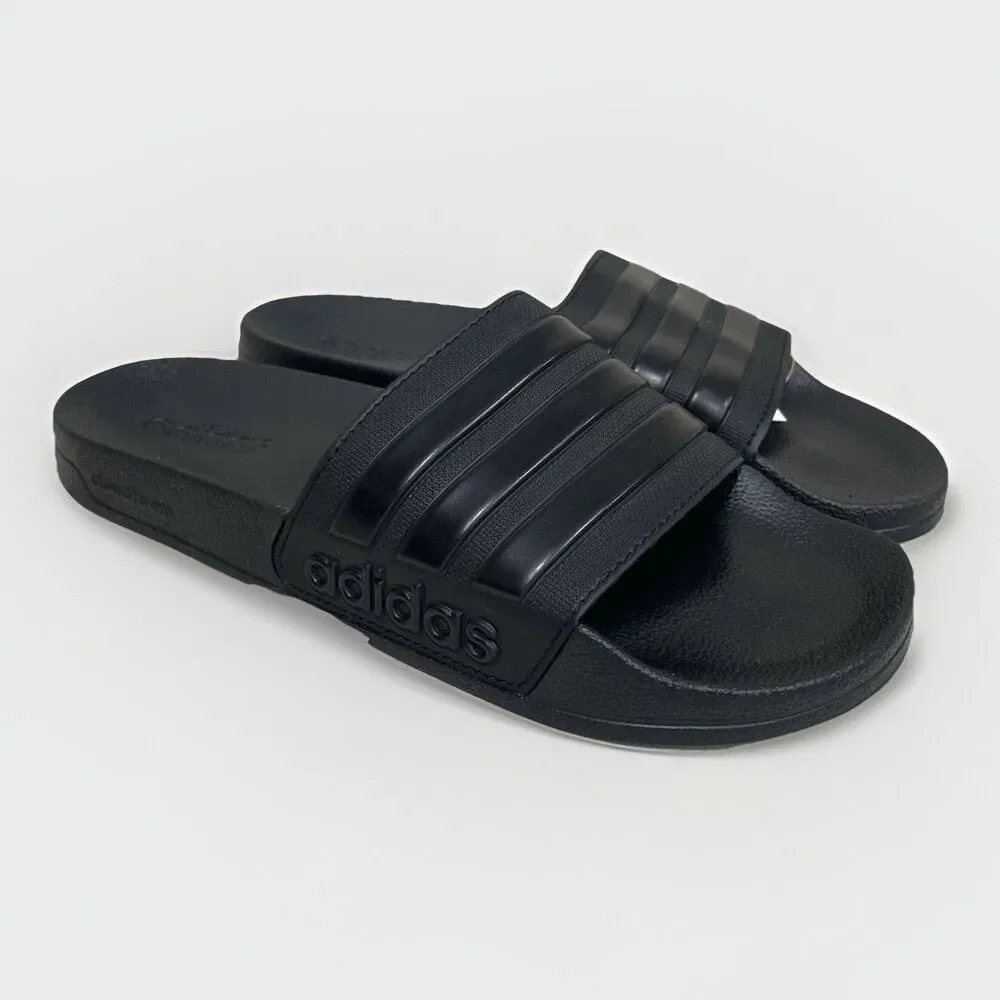 Adidas Adilette Shower Slip On Slides Men 12 Women 13 Core Triple Black GZ3772
